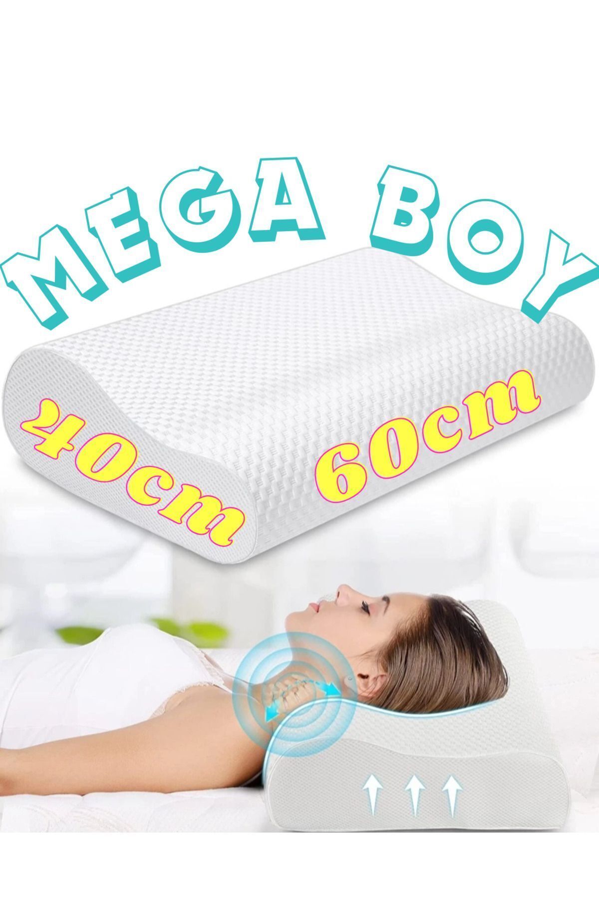 Ortopedik Visko Yastık 60x40 cm | Boyun Fıtığı Desteği