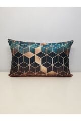 Yeşil Puzzle Desen Dikdörtgen Berjer Kırlent Kılıfı