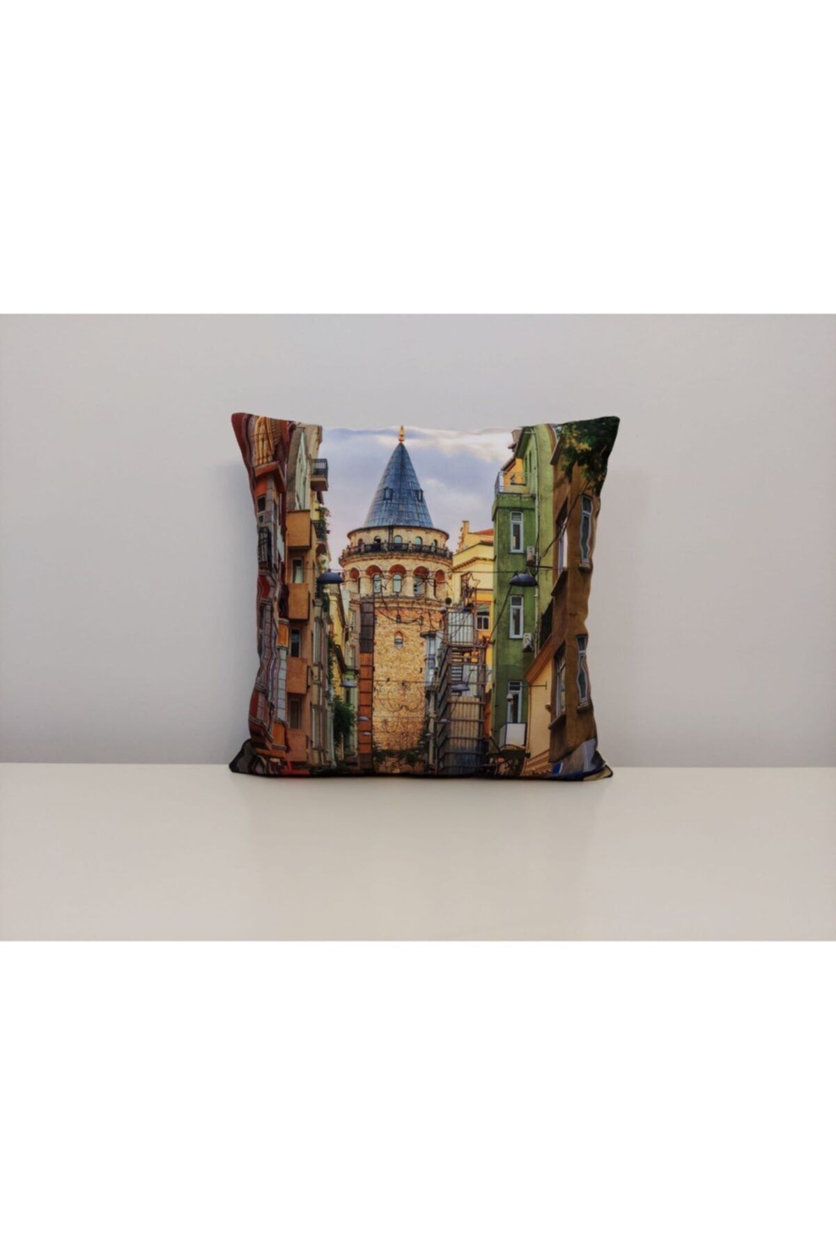 Galata Kule Baskılı Kırlent Kılıfı