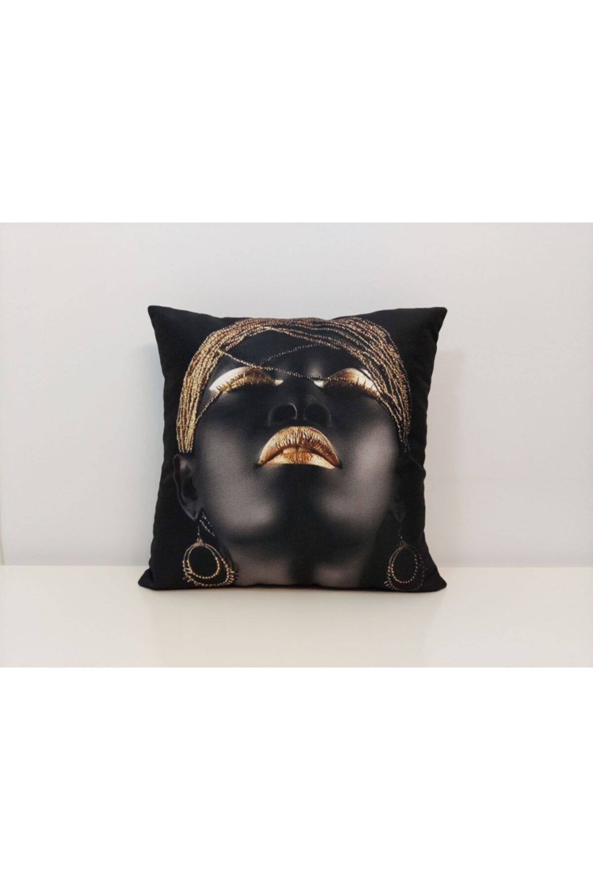 Afrikalı Kadın Desen Kırlent Kılıfı