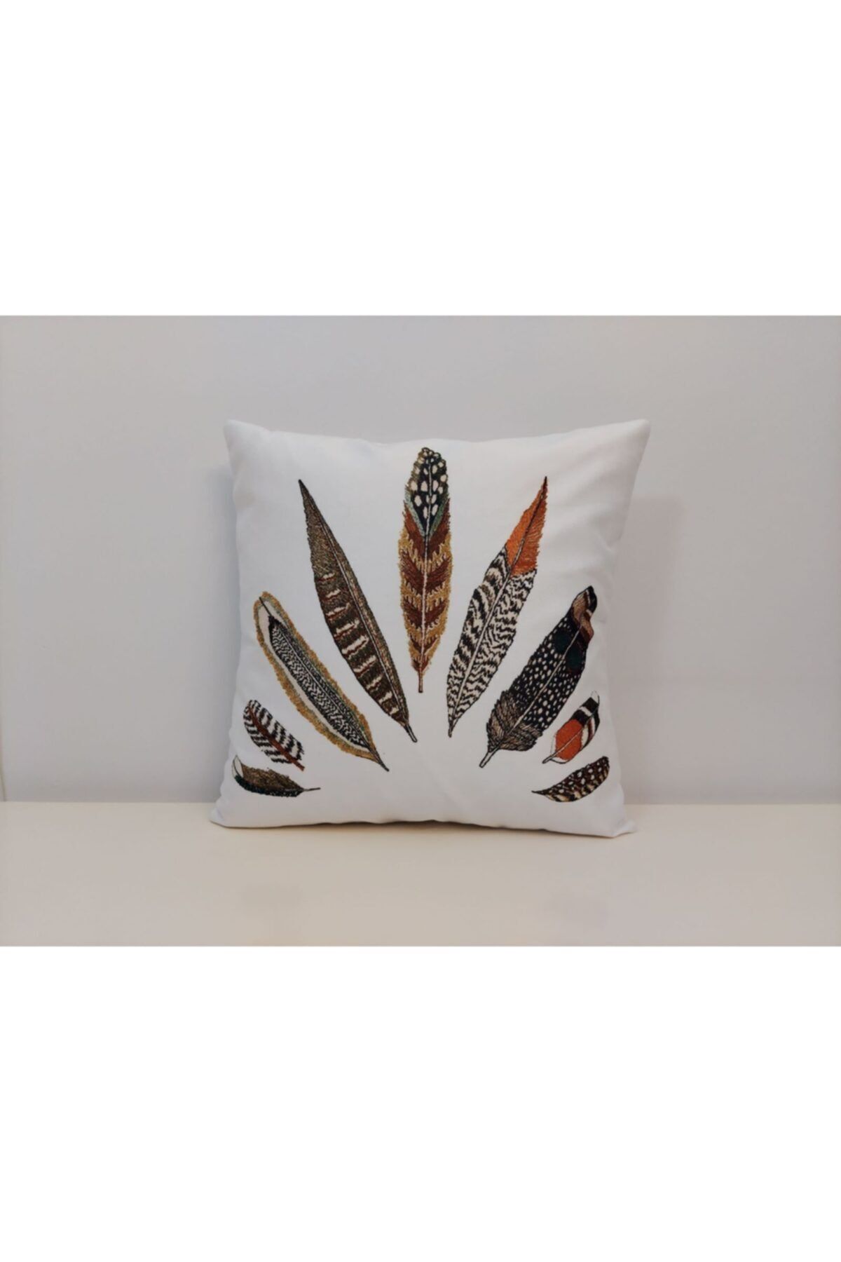 Kızıl Tüy Desen Kırlent Kılıfı