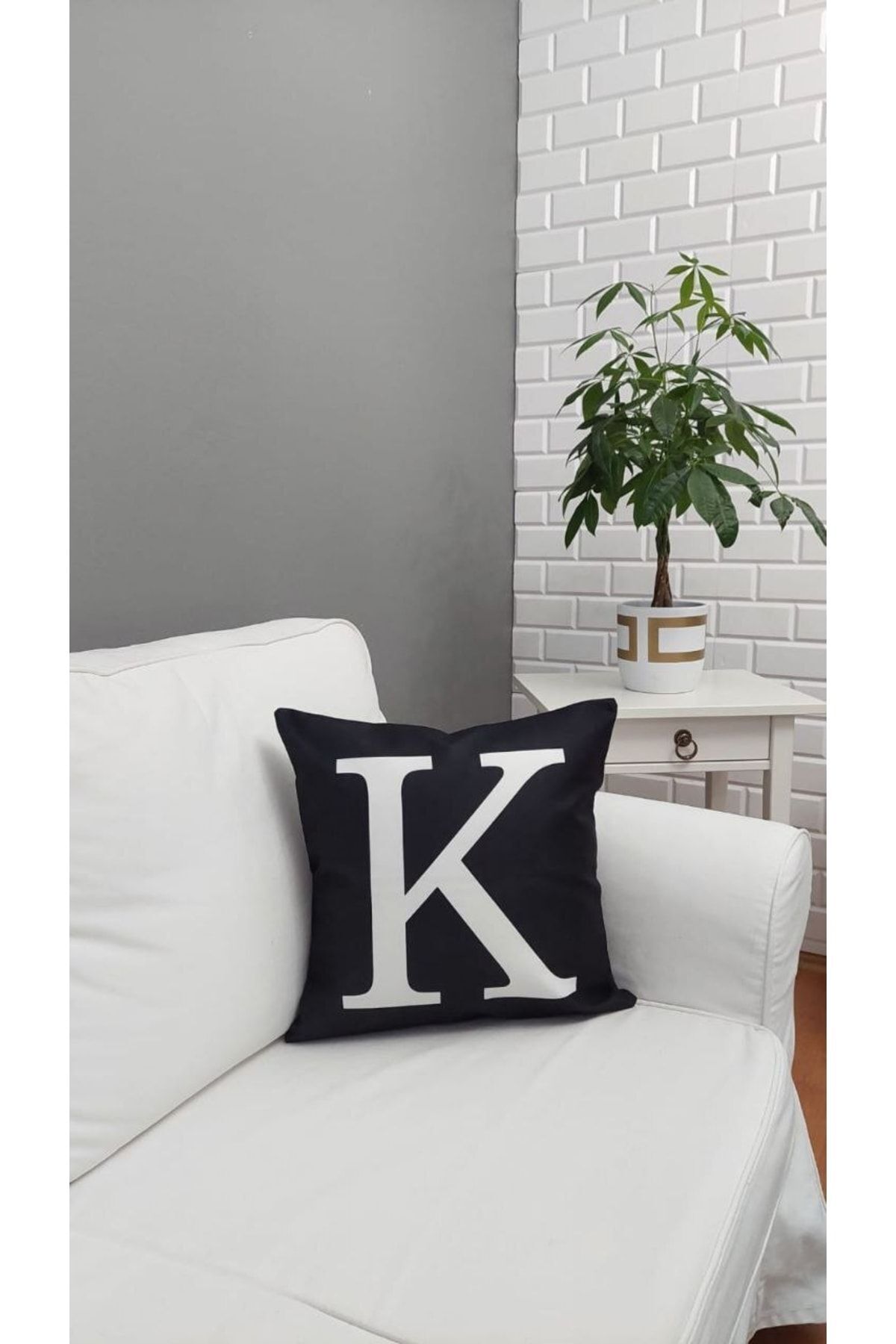 (k) Harfi Kırlent Kılıfı