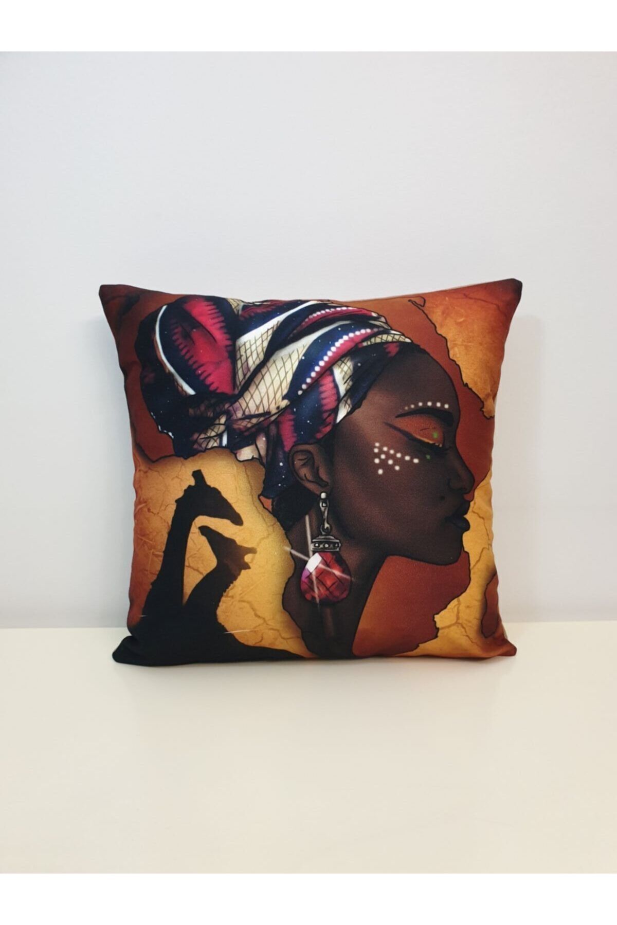 Afrika Kadın Desen Kırlent Kılıf