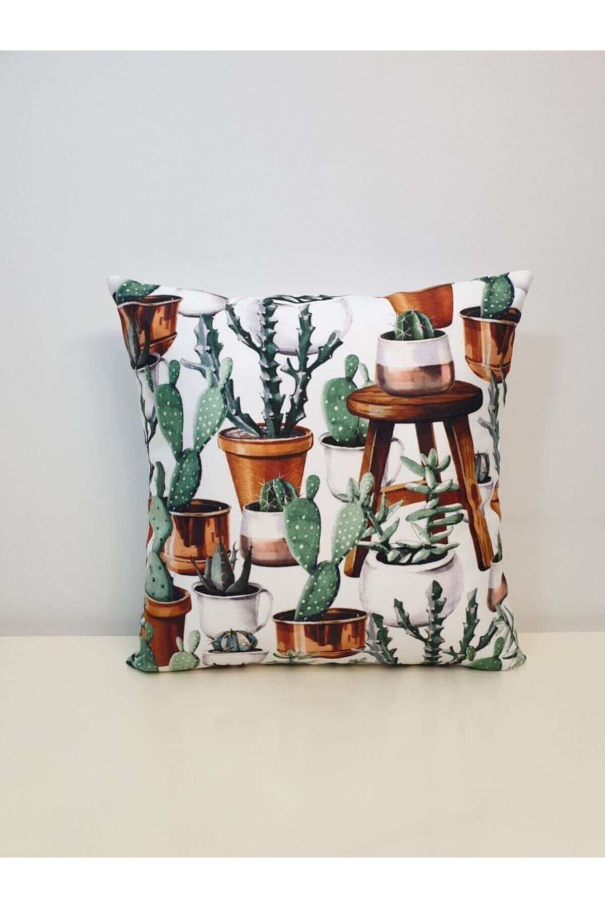 Kaktüs Desen Kırlent Kılıfı
