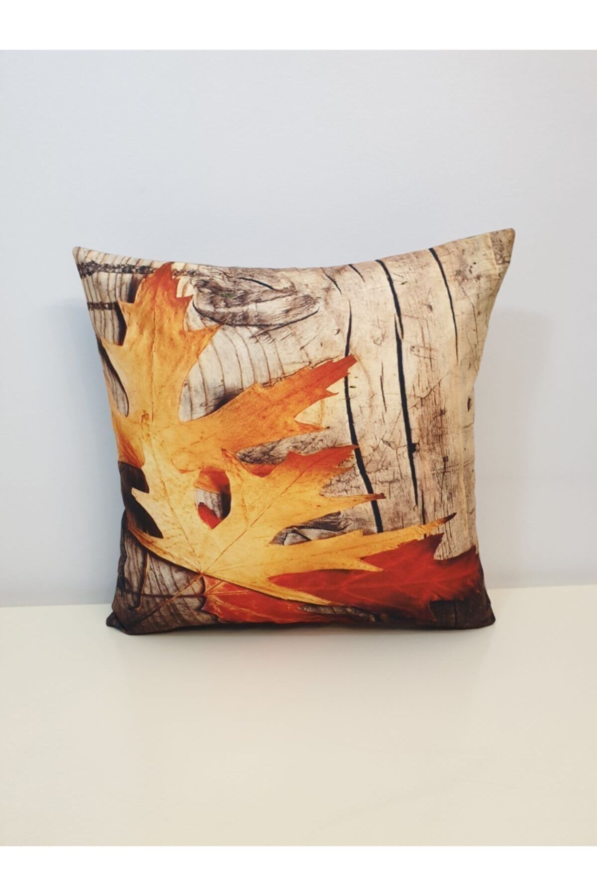 Çınar Yaprak Desen Kırlent Kılıfı