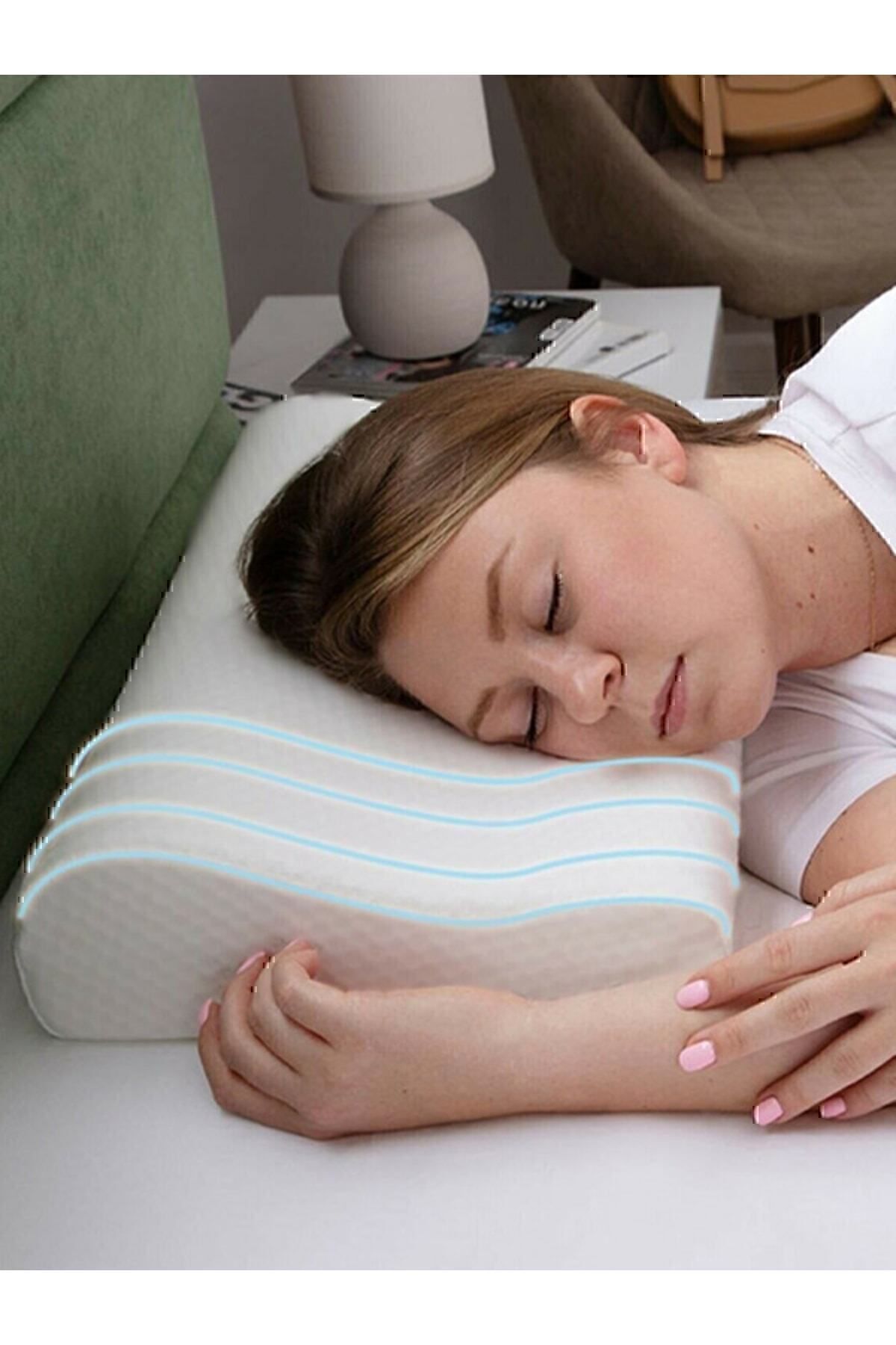 50x32x12-8cm Orta Boy Boyun Fıtığı Düzleşmesi Boyun Ağrısı Ortopedik Yastık