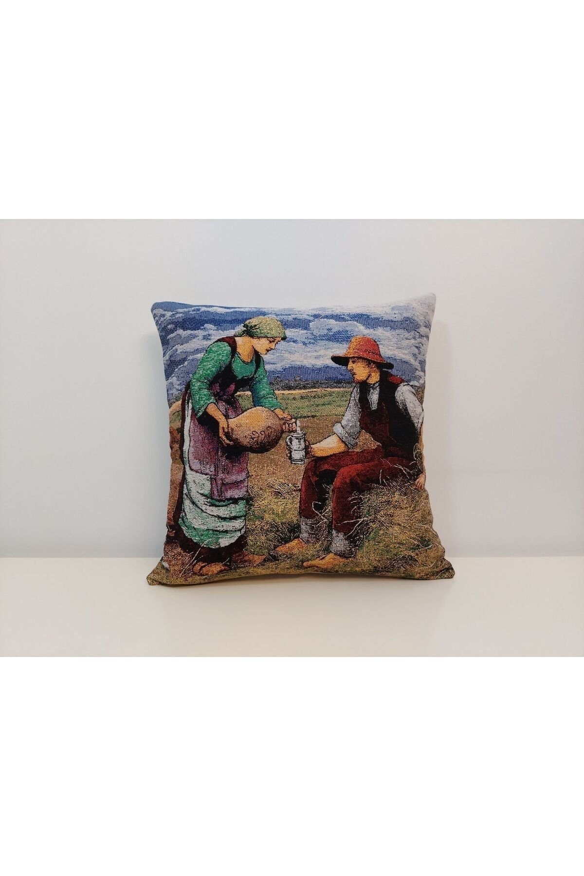 GOBLEN DOKUMA BALKONDAKİ KADIN 3 ADET KIRLENT KILIF