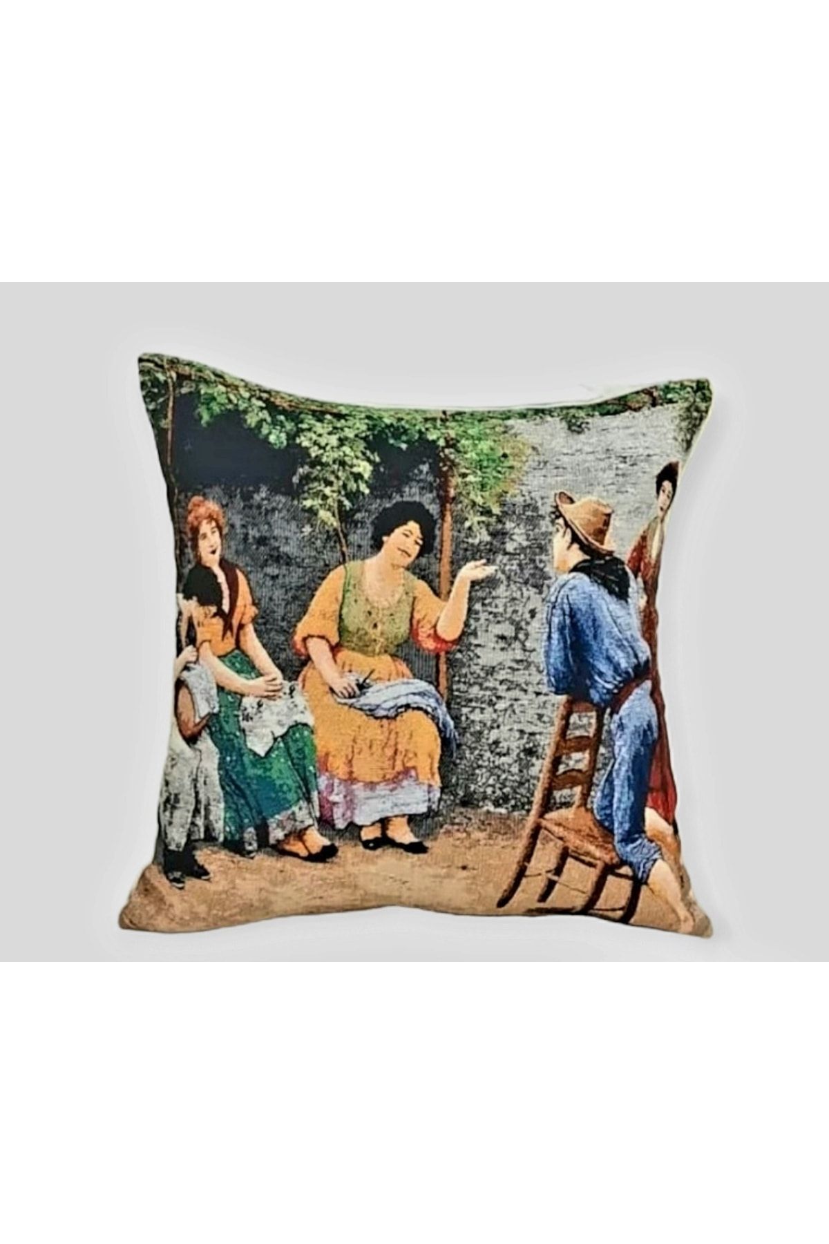 Goblen Dokuma Vintage Kırlent Kılıf