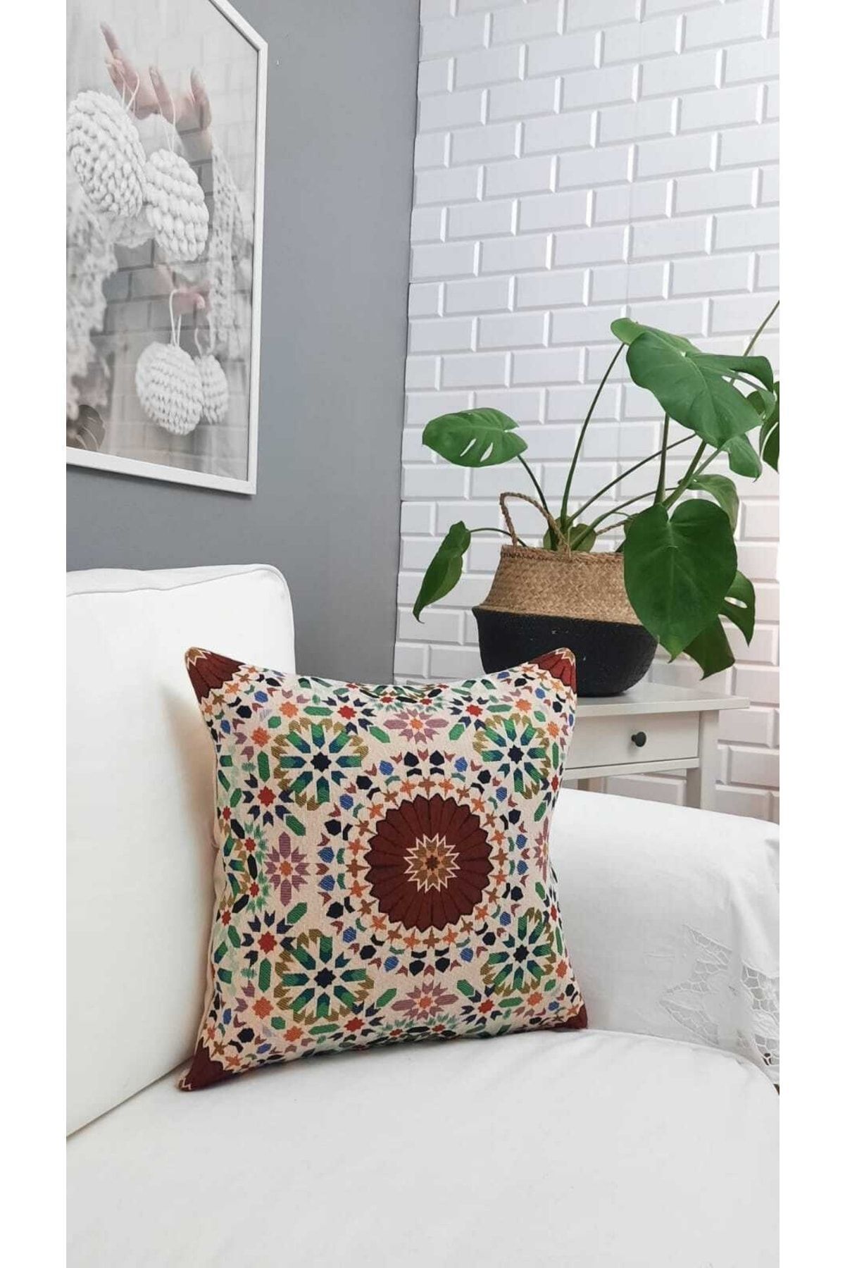 Goblen Mozaık Dokuma Kırlent Kılıf