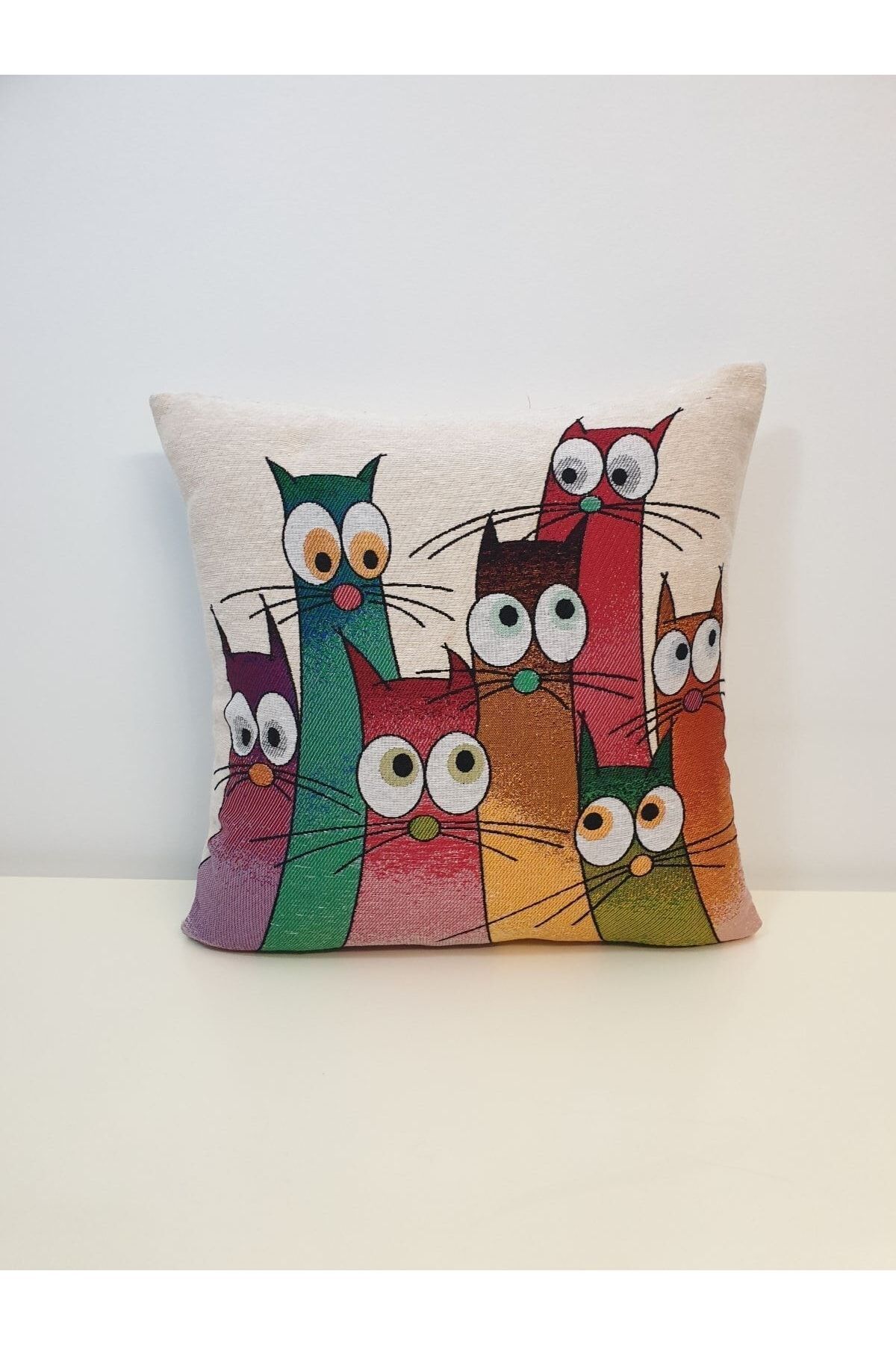 Goblen Kediler Kırlent Kılıf