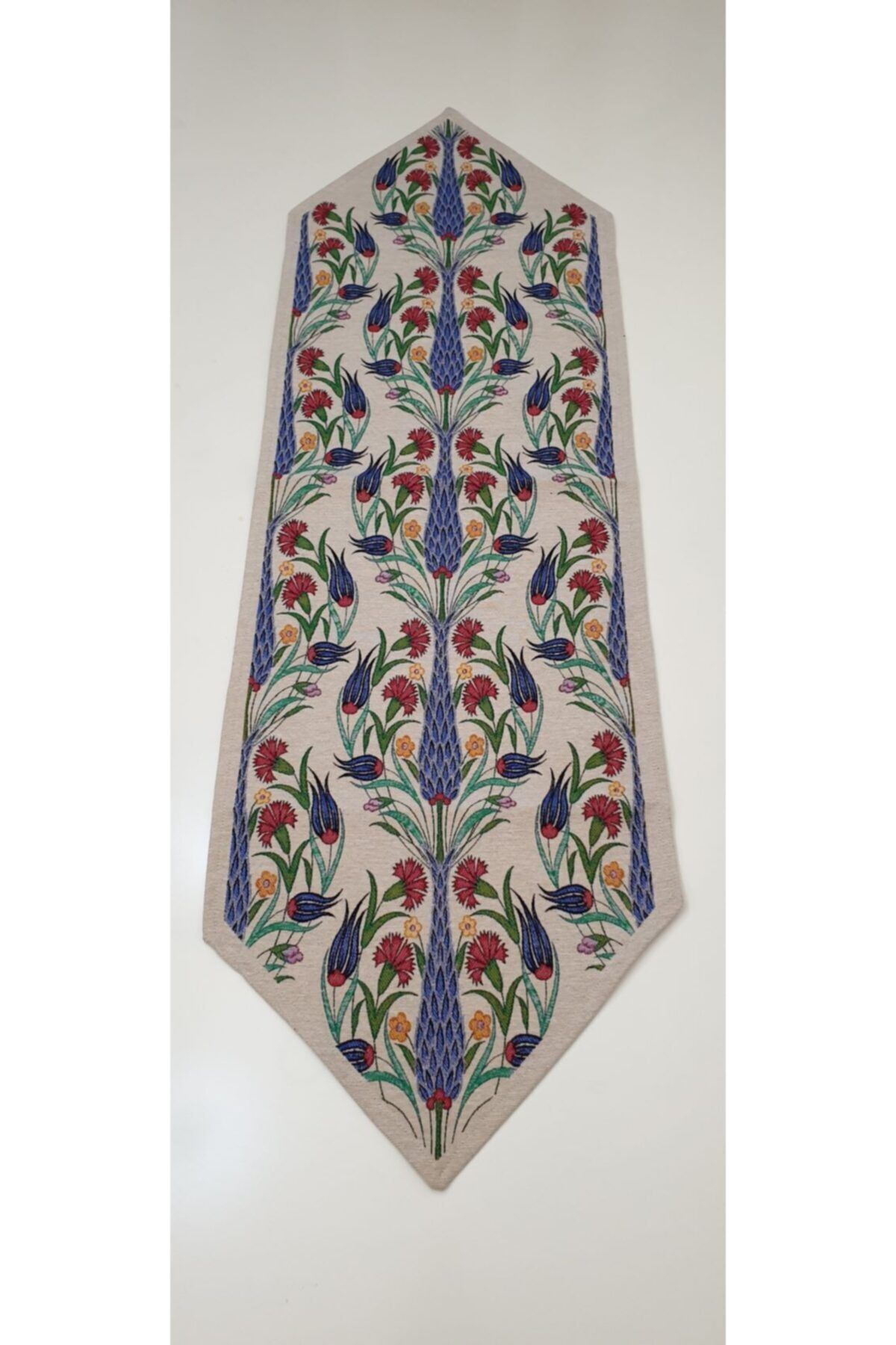 Çini Desen Goblen Dokuma Runner Ve Goblen Kılıf Set