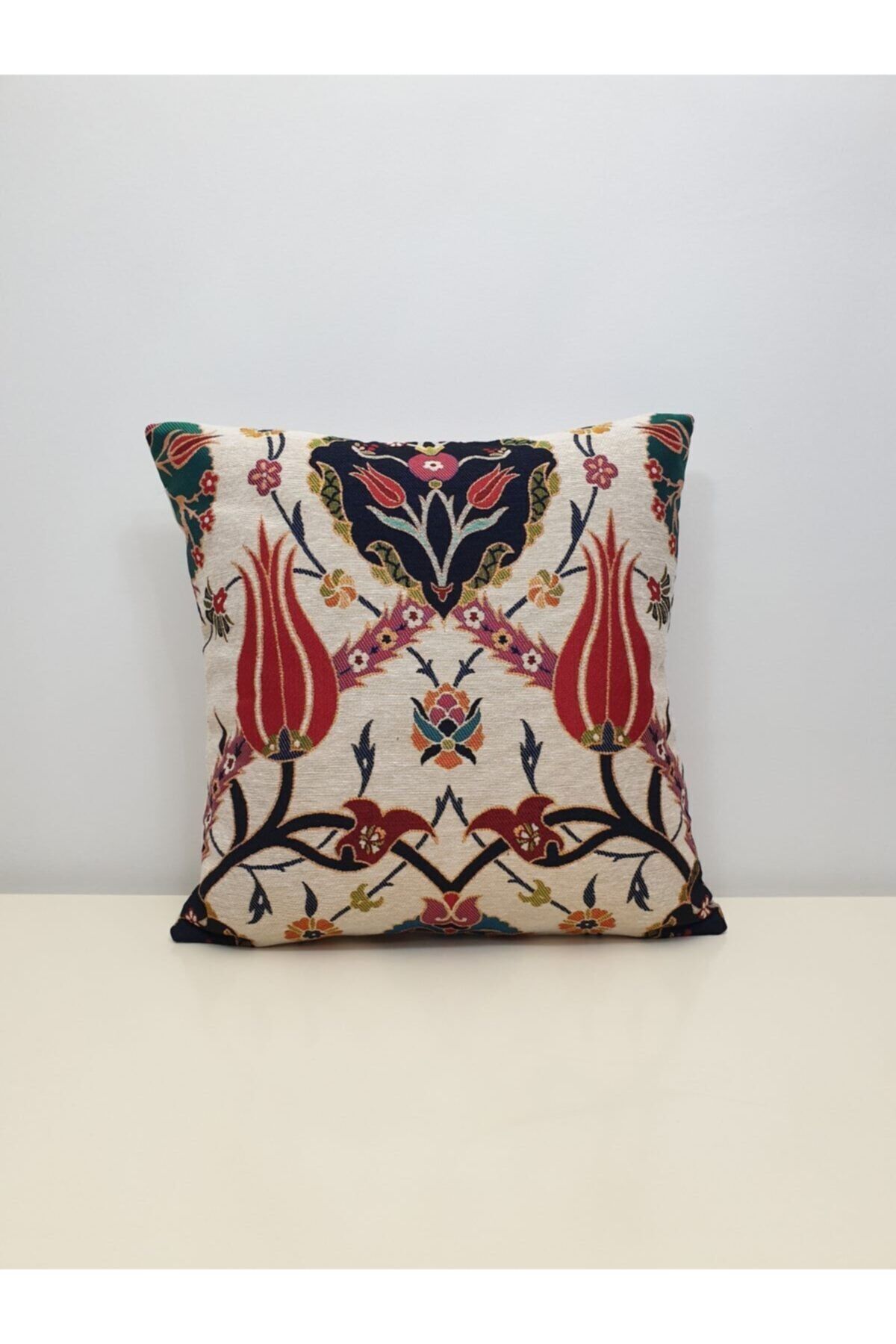 Karanfil Desen Goblen Dokuma Runner Ve Goblen Kılıf Set