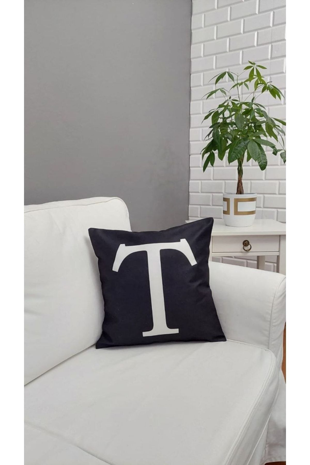 (t) Harfi Kırlent Kılıfı