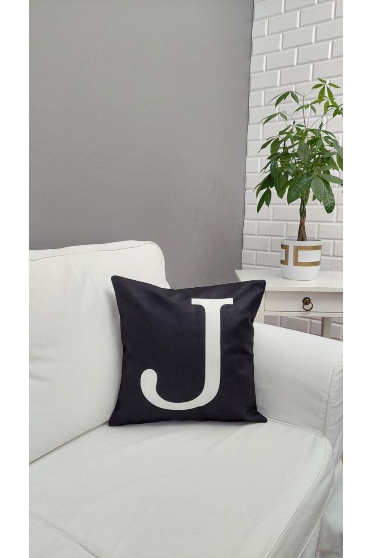 (j) Harfi Kırlent Kılıfı