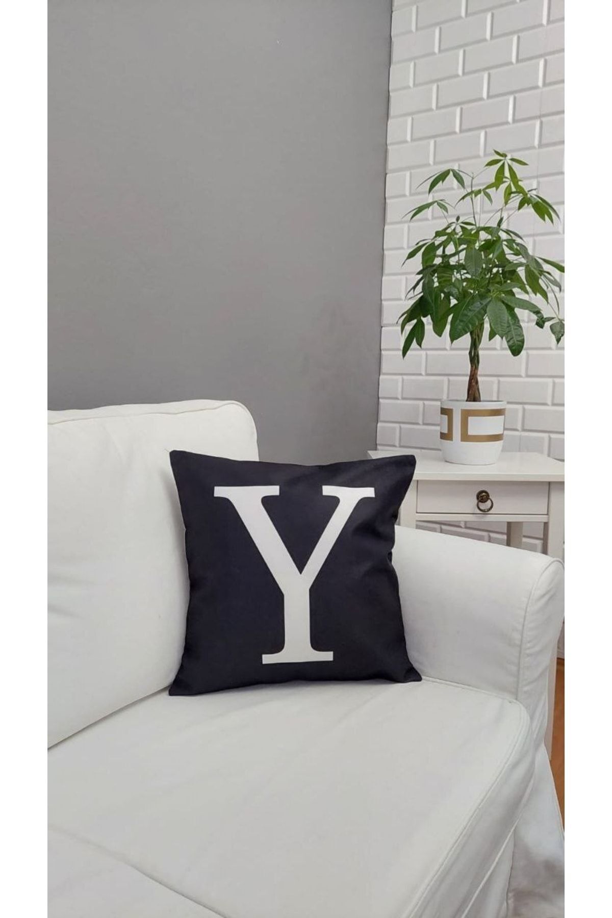 (y) Harfi Kırlent Kılıfı