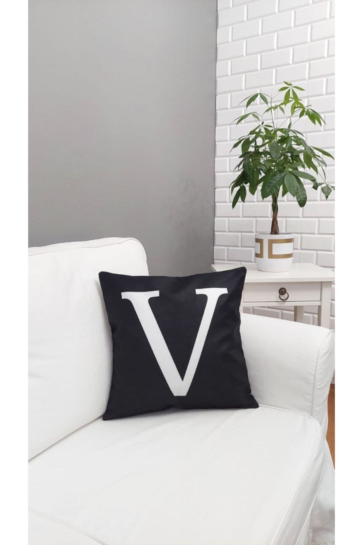 (v) Harfi Kırlent Kılıfı