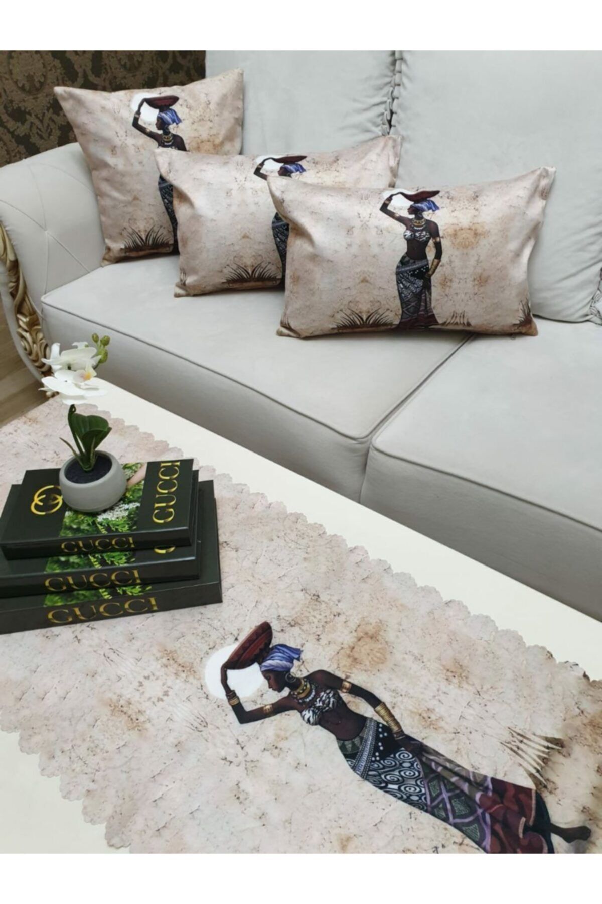 Afrikalı Kadın Desen Kombin Set