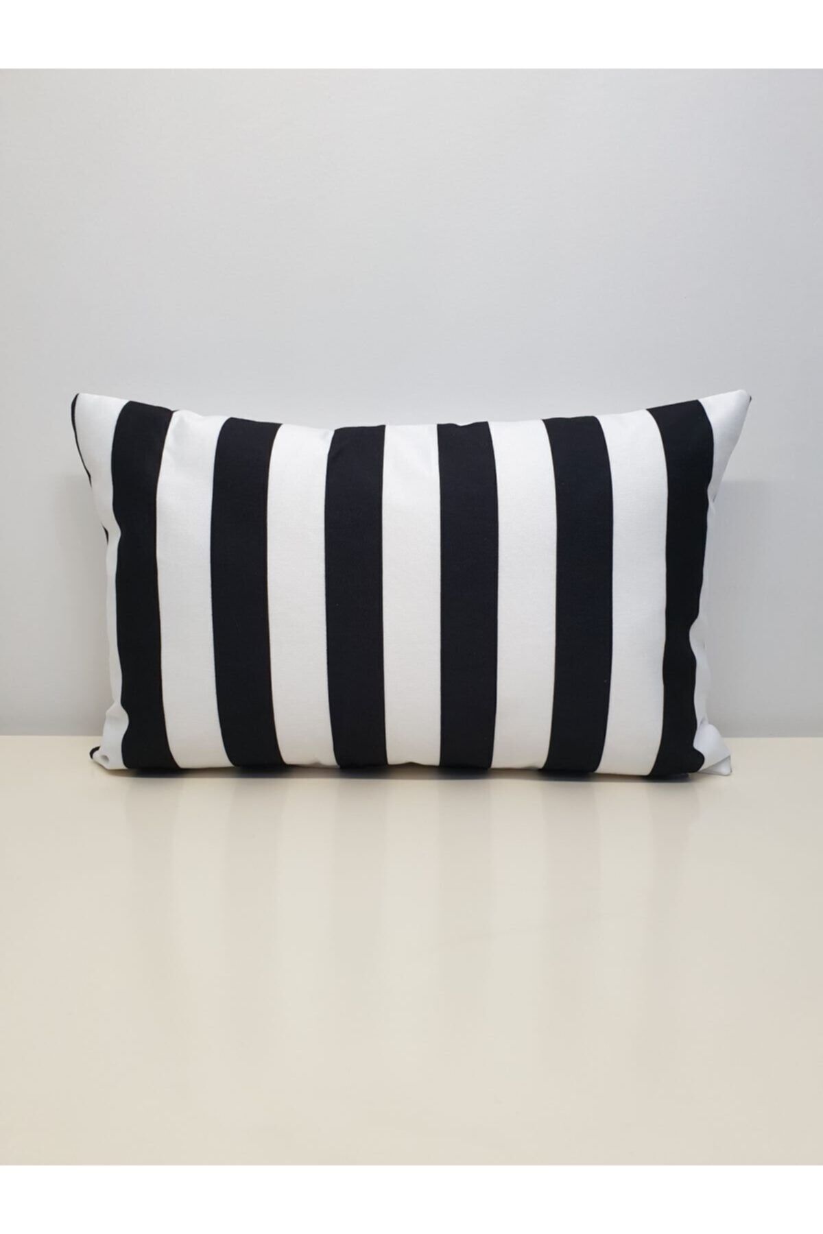 Siyah Beyaz Çizgili Desen Kombin Set
