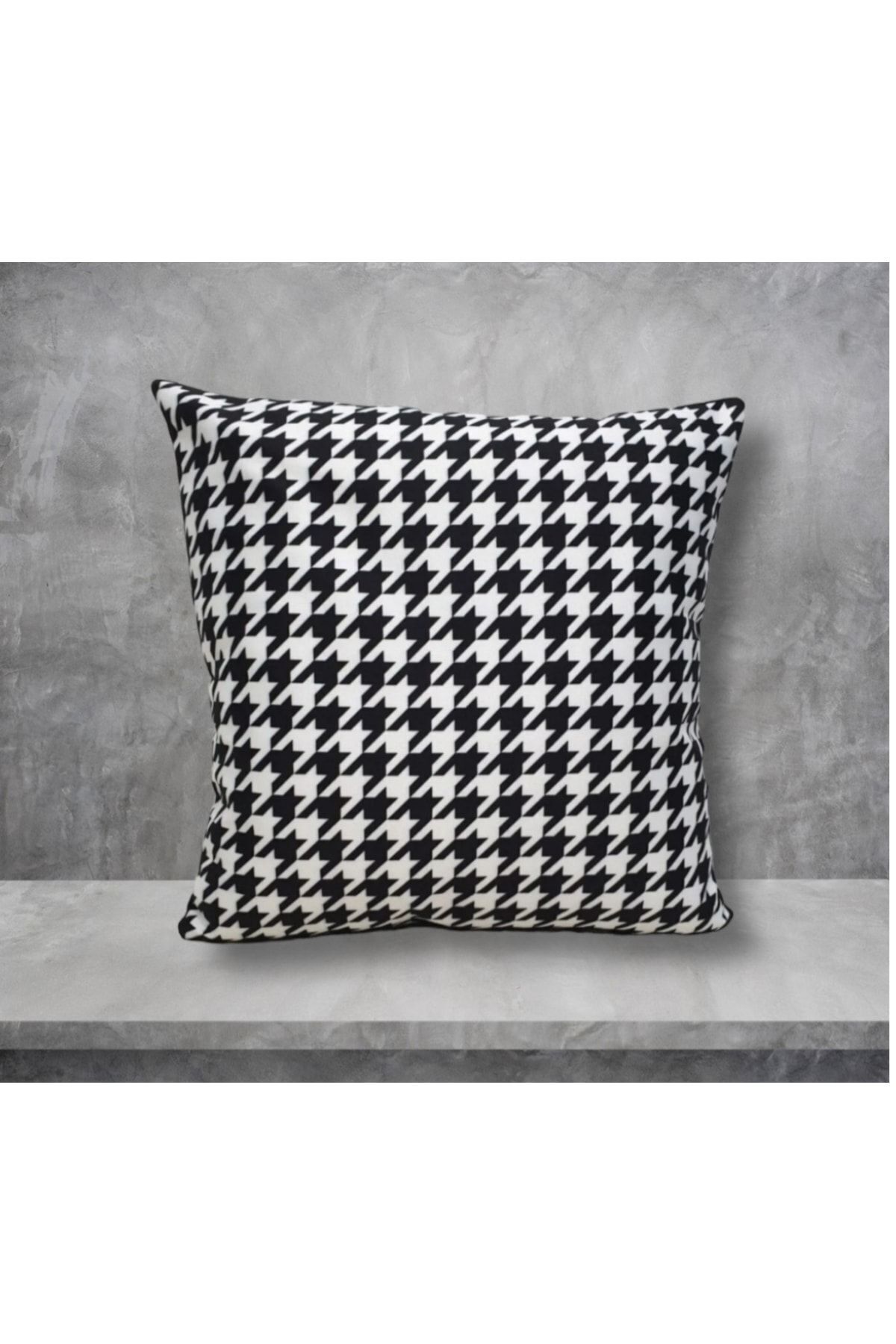 Kaz Ayağı Desen Kırlent Kılıfı