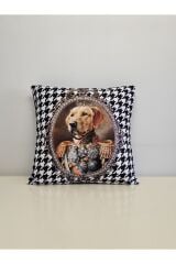 Kral Golden Kaz Ayağı Desen Kırlent Kılıfı