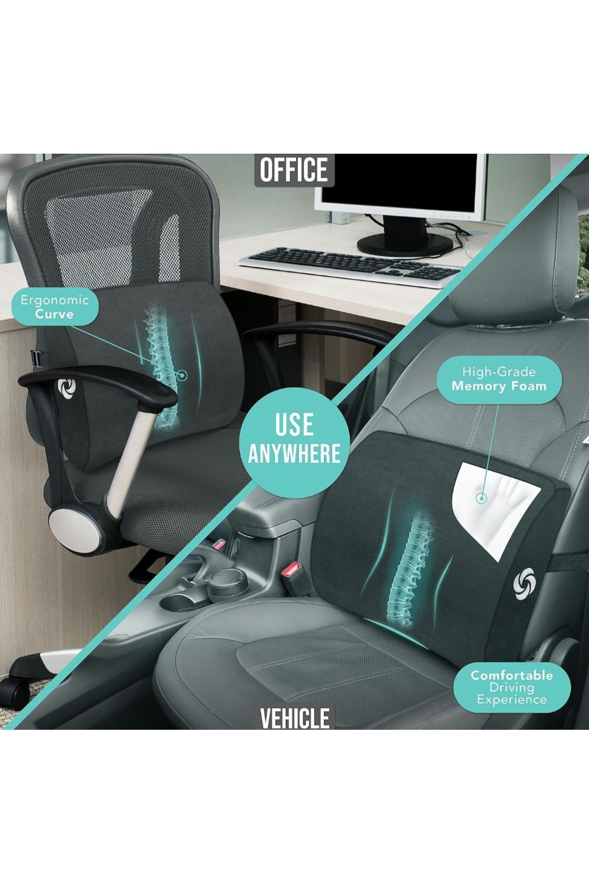 Visko Ortopedik Bel Minderi | Sandalye ve Koltuk Desteğ