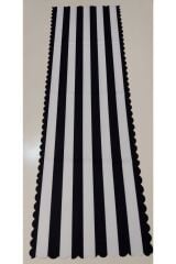 Siyah Beyaz Düz Çizgi Runner