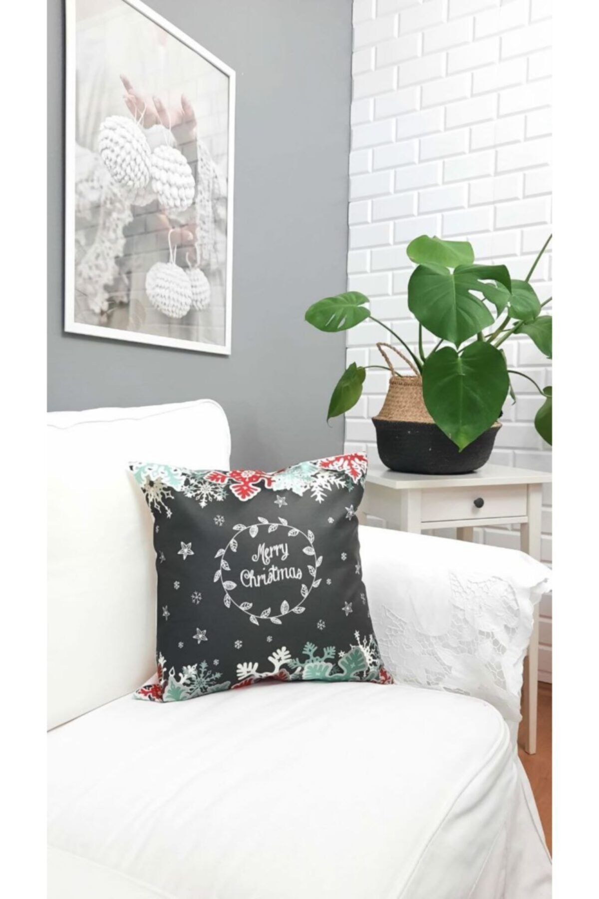 Yılbaşı Desen Kırlent Kılıfı