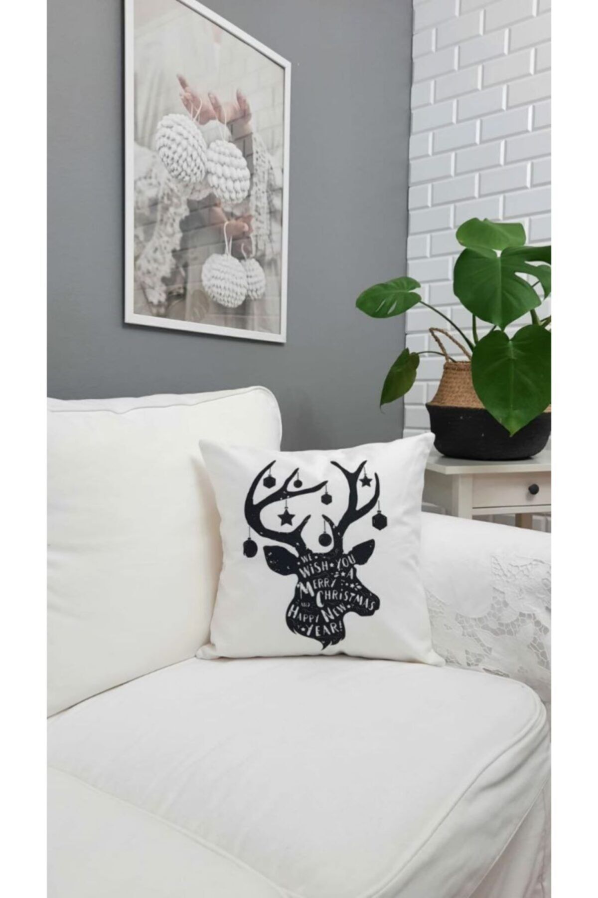 Yılbaşı Desen  Kırlent Kılıfı