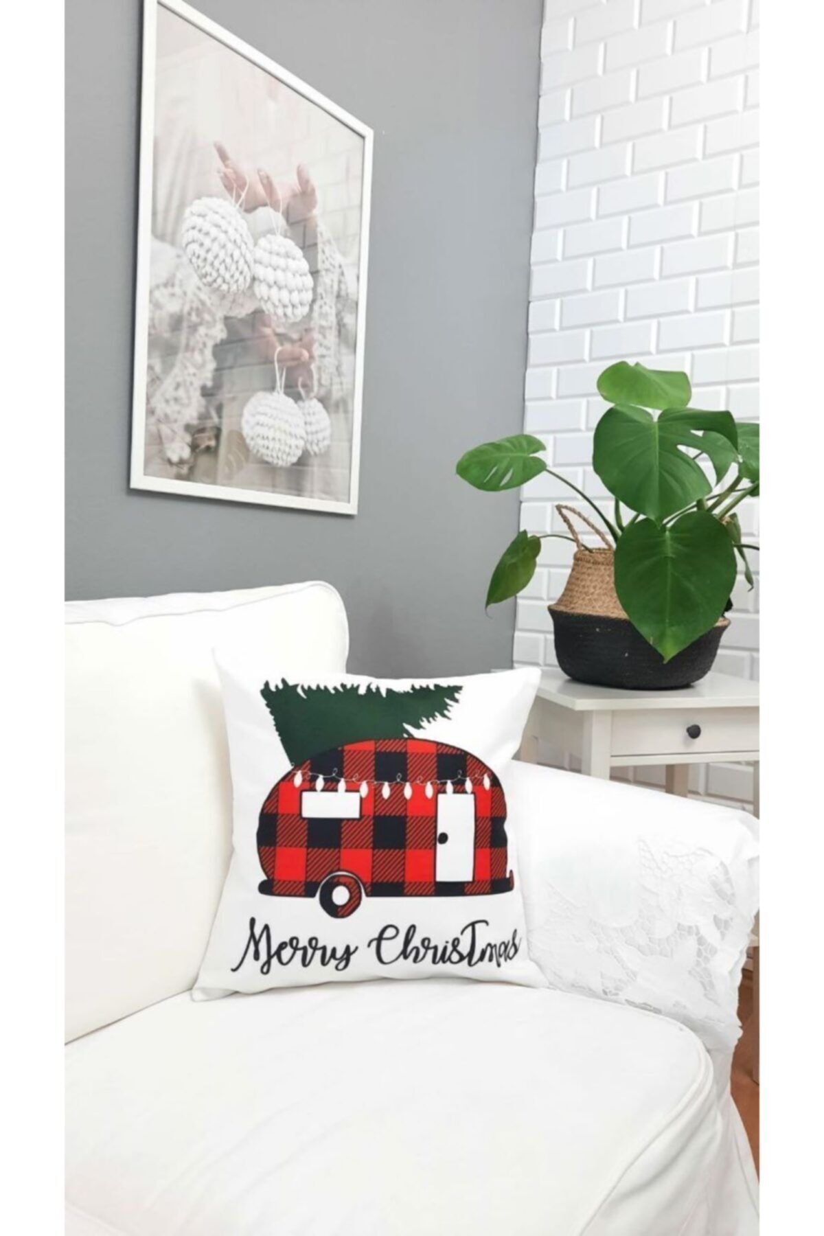 Yılbaşı Desen Kırlent Kılıfı