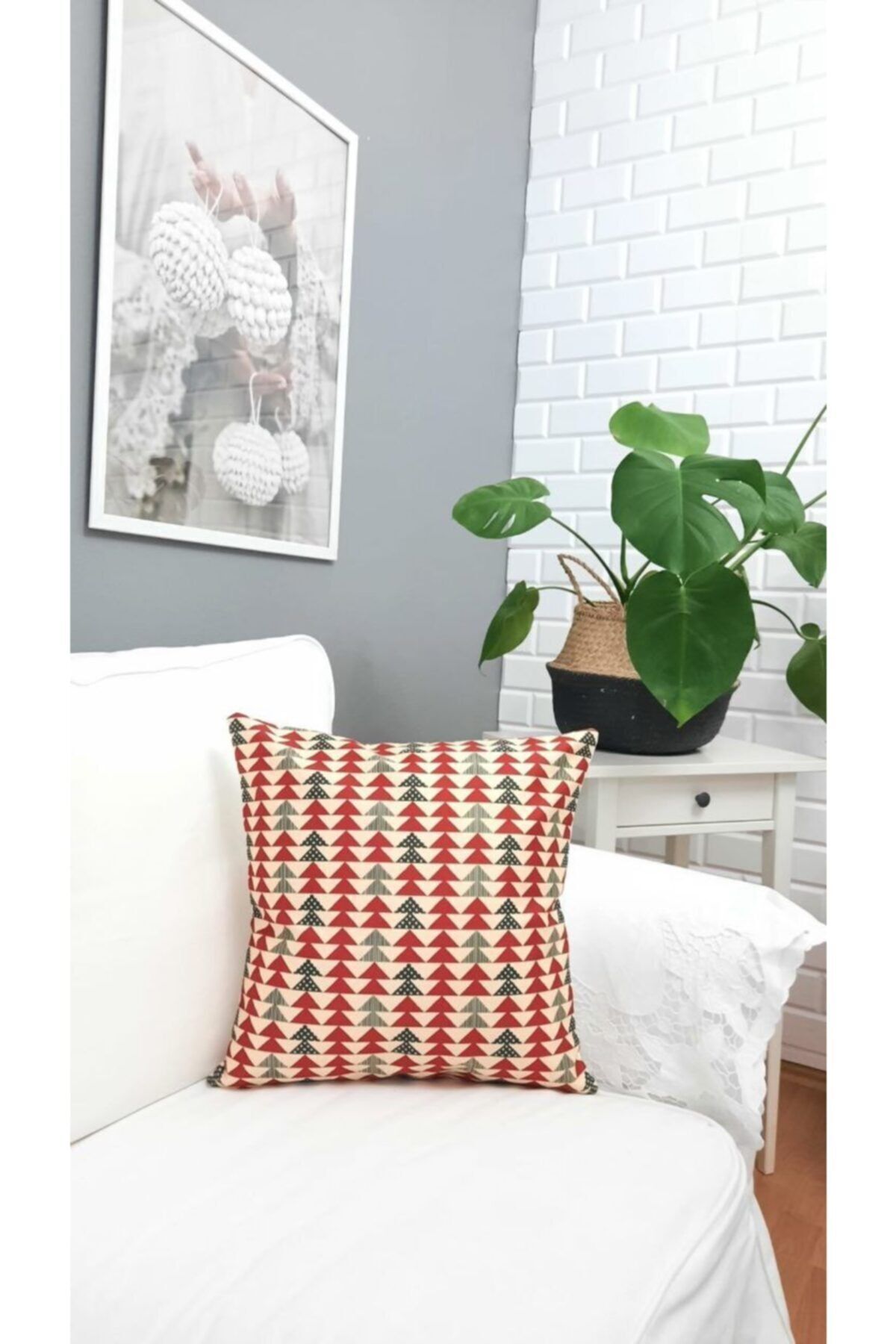 Yılbaşı Desen Kırlent Kılıfı