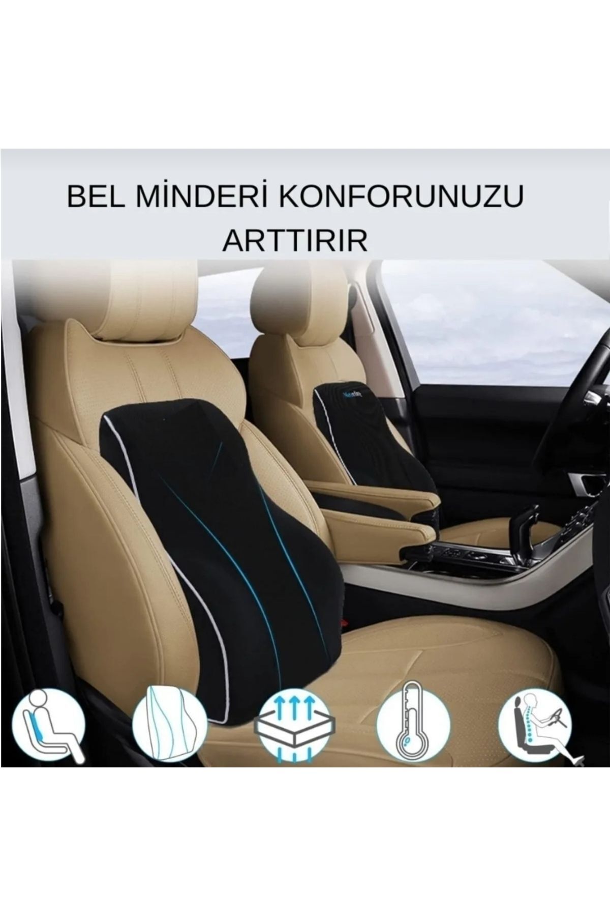 Ortopedik Sırt Minderi | Araç ve Ofis Koltuğu İçin