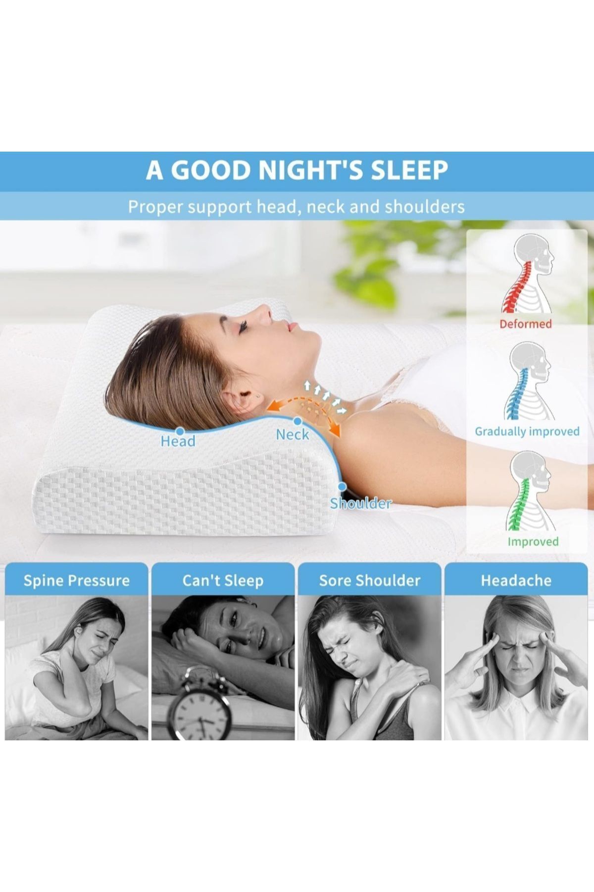 Ortopedik Visko Boyun Yastık , Boyun Fıtık Yastık , Boyun Düzleşme Yastık, Ortapedik Visko Yastık