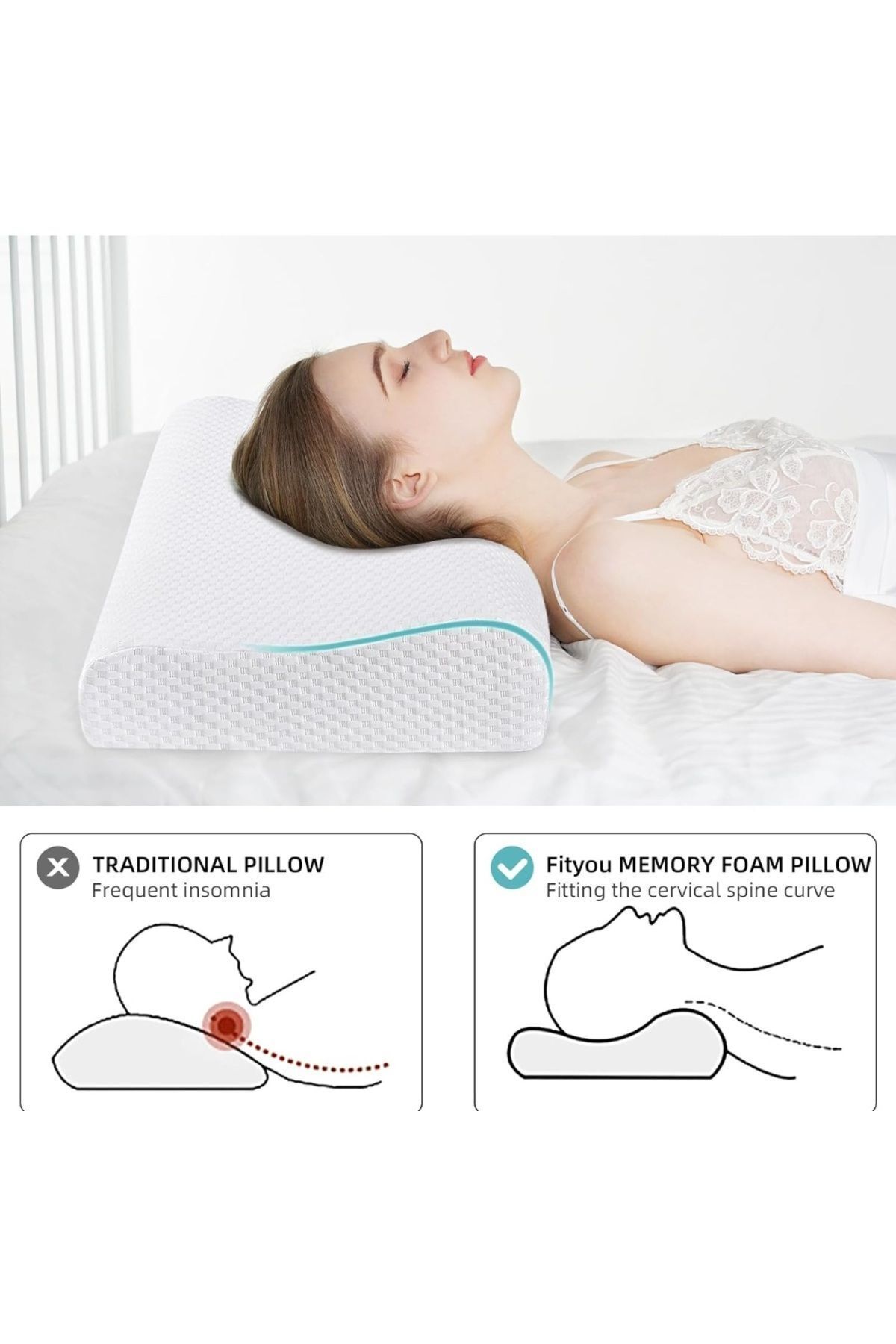 Kırlent Ev Ortopedik Visco Yastık | Boyun ve Bel Desteği | Hafızalı Sünger