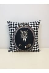 Aslan Kaz Ayağı Desen Kırlent Kılıfı