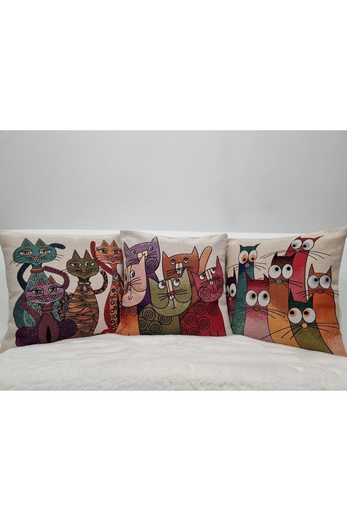 GOBLEN DOKUMA KEDİLER 3 ADET KIRLENT KILIF