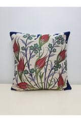 Goblen Kırmızı Lale Dokuma Kırlent Kılıf