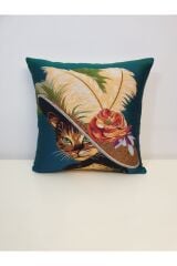 Goblen Şapkalı Kedi Desen Kırlent Kılıf