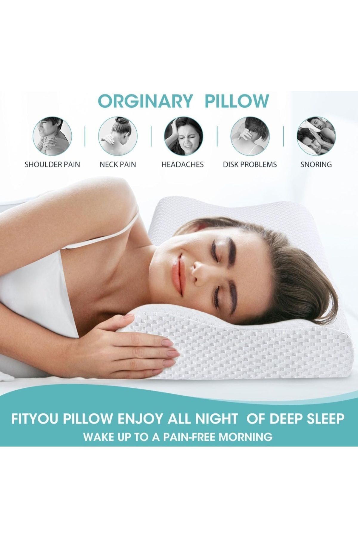 Ortopedik Visko Boyun Yastık,Boyun Fıtık Yastık ,Boyun Düzleşme Yastık,Ortapedik Visko XL 36x56
