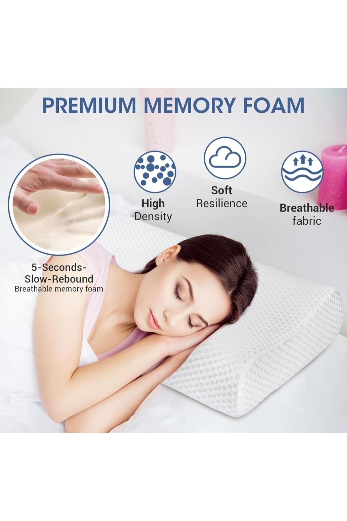 Visco Ortopedik Yastık XL – Memory Foam Boyun Düzleşmesi ve Ağrı İçin